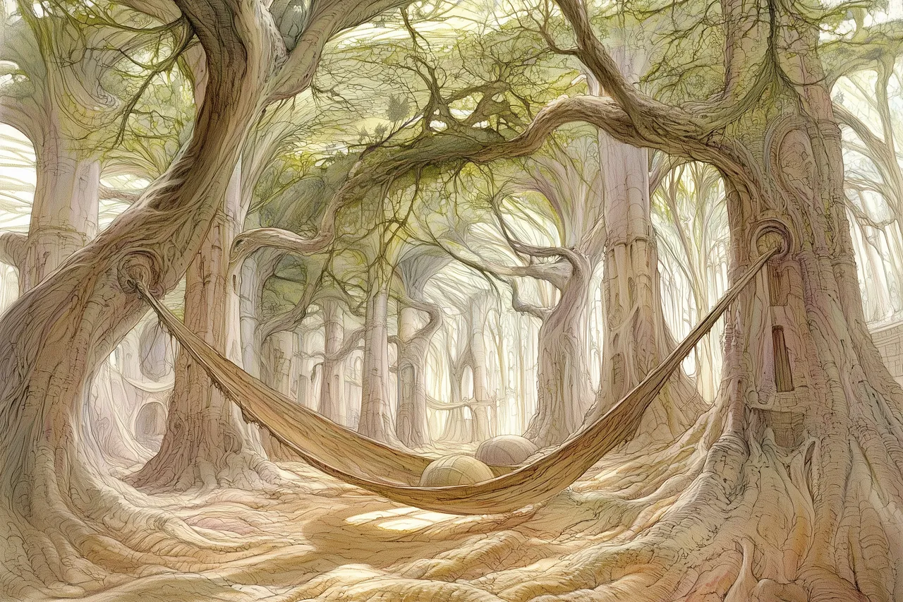 A great circular portal of living roots