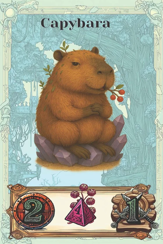 Capybara unit card from Gnomes vs Capybaras
