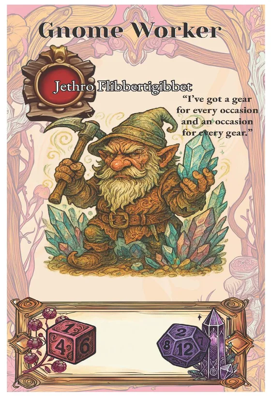Gnome Worker card from the gnome faction deck