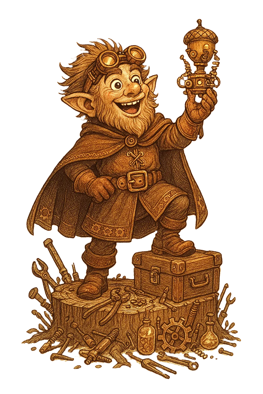 Cletus Gobemouche, an overconfident gnome inventor