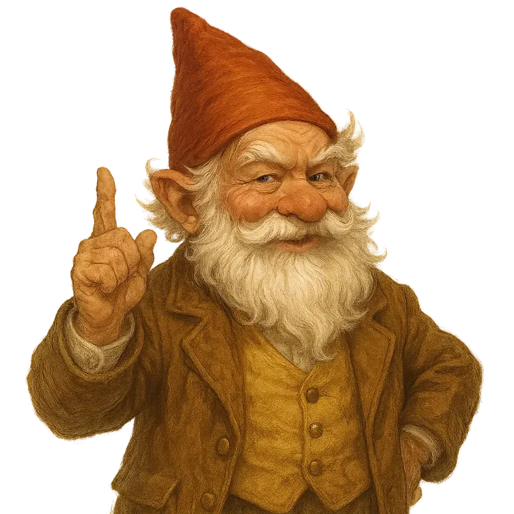 Abner Fopdoodle, a white-bearded gnome tactician mid-lecture
